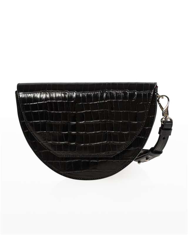 Lune Half-Moon Moc-Croc Saddle Bag